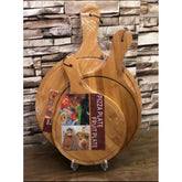 Bamboo Pizza Plate with Long Handle – Wooden Steak & Serving Platter Board