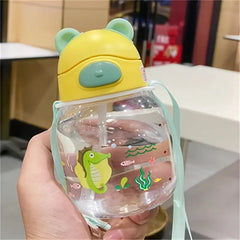 450ml Cute Water Cup with Straw –Bunny Design
