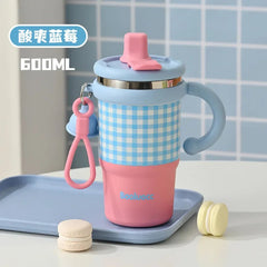 600ml Stainless Steel Kids Thermos with Handle