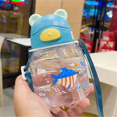 450ml Cute Water Cup with Straw –Bunny Design