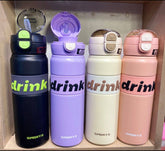 700ml DRINK Sports Water Bottle with Straw & Flip Lid