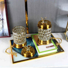 Deer Design Gold Candy Jar