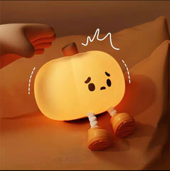 Cute Rechargeable Silicone Pumpkin LED Night Light | Portable Seasonal Decor & Kids' Lamp