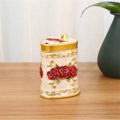 European-Style Embossed Toothpick Holder with Lid