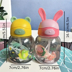 450ml Cute Water Cup with Straw –Bunny Design