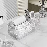 Acrylic Tissue Box with Remote Holder – Multi-Functional Organizer for Tissues & Remotes