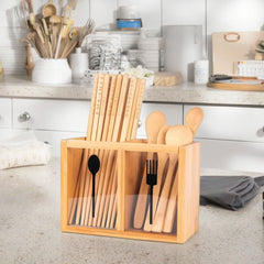 Bamboo Wooden Kitchen Utensil Holder