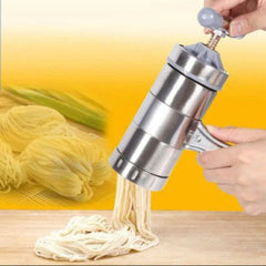 Stainless Steel Hand-Press Noodle Maker | Manual Pasta Extruder & Spaghetti Cutter | Fresh Homemade Noodle Machine