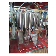12-Piece Stainless Steel Kitchen Utensil Set with Organizer Rack โ Complete Metal Cooking Tool & Gadget Collection
