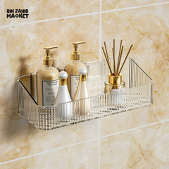 CORNER WALL-MOUNTED COSMETIC RACK – NO-DRILL BATHROOM ORGANIZER FOR ACCESSORIES