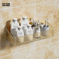 CORNER WALL-MOUNTED COSMETIC RACK – NO-DRILL BATHROOM ORGANIZER FOR ACCESSORIES