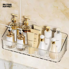 CORNER WALL-MOUNTED COSMETIC RACK – NO-DRILL BATHROOM ORGANIZER FOR ACCESSORIES