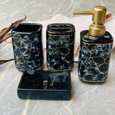 Bathroom Set Marble Black Set Of 4Pcs