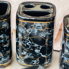 Bathroom Set Marble Black Set Of 4Pcs