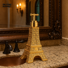 LUXURY EIFFEL TOWER SOAP DISPENSER – GOLD PARIS THEME BATHROOM DECOR
