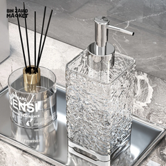 LUXURY TRANSPARENT SOAP DISPENSER BOTTLE – REUSABLE HAND PUMP FOR SHOWER GEL SHAMPOO & LIQUID SOAP