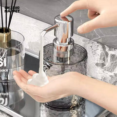 LUXURY TRANSPARENT SOAP DISPENSER BOTTLE – REUSABLE HAND PUMP FOR SHOWER GEL SHAMPOO & LIQUID SOAP