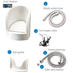 PORTABLE WUDU FOOT WASHER BASIN โ AUTOMATIC PLASTIC FOOT SPA FOR HOME & BATHROOM USE
