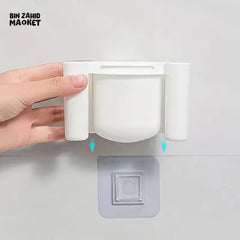 TOOTHBRUSH SHELF WITH CUP – NO PUNCH WALL MOUNT DESIGN