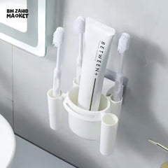 TOOTHBRUSH SHELF WITH CUP – NO PUNCH WALL MOUNT DESIGN
