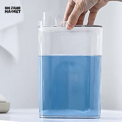 TRANSPARENT LIQUID & POWDER DISPENSER – MULTI-PURPOSE STORAGE CONTAINER FOR LAUNDRY, CLEANING & KITCHEN USE WITH EASY POUR SPOUT