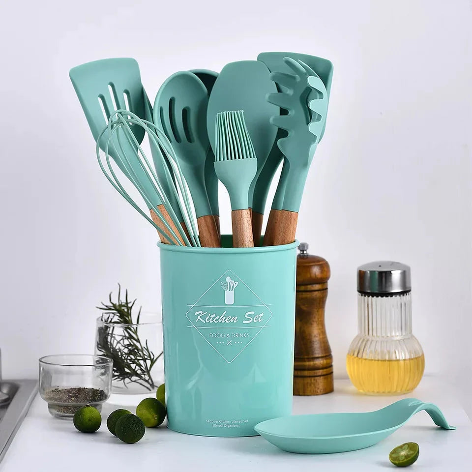 12 pc silicone spoons set