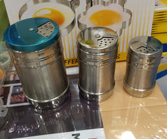 Stainless Steel Spice Shaker Set – 3-Piece Seasoning Jar Trio