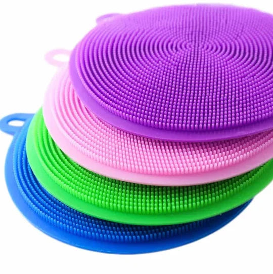 2 Pcs Silicone Sponge Dish Washing