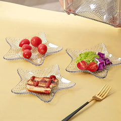 Acrylic Star Shape Plate Set With Metal Stand 8pcs
