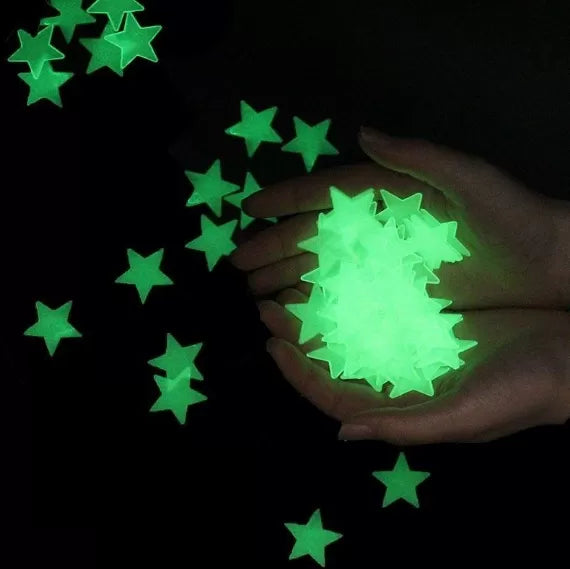 3D Stars Glow In The Dark Wall Stickers ( pack of 100 pcs )
