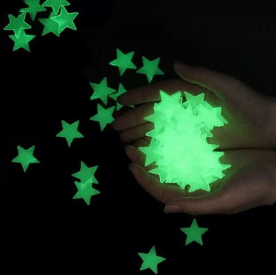 3D Stars Glow In The Dark Wall Stickers ( pack of 100 pcs )