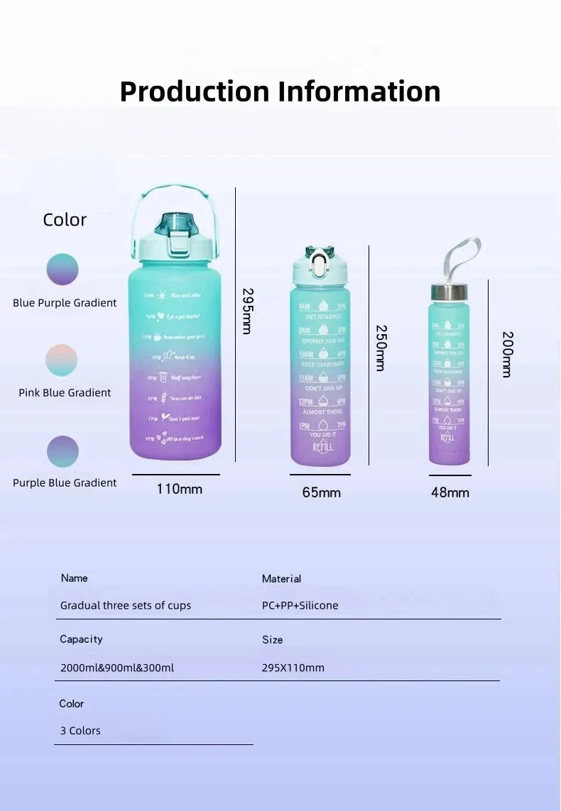 3 pcs Water Bottle Set