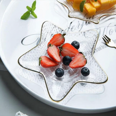Acrylic Star Shape Plate Set With Metal Stand 8pcs