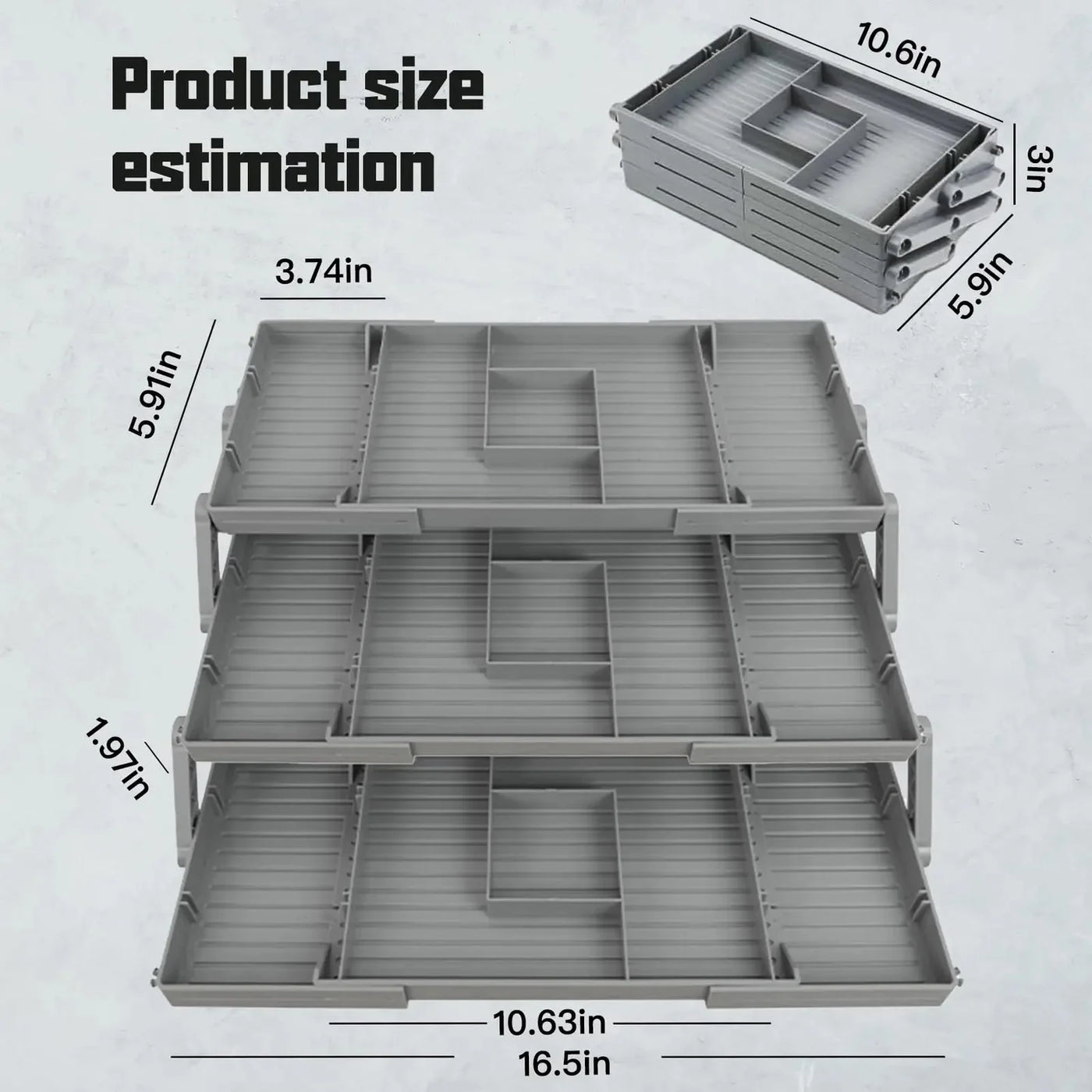 3-Tier Collapsible Jewelry Organizer – Rotating Storage Box