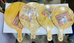 Bamboo Pizza Plate with Long Handle – Wooden Steak & Serving Platter Board