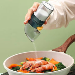 Precision Ratio Seasoning Dispenser Flask | Quantitative Salt & Spice Shaker (3pcs Set With Stand)