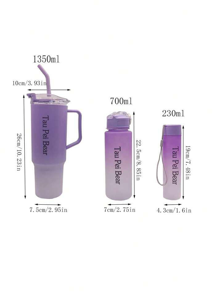 3pcs Bottle Set With Straw