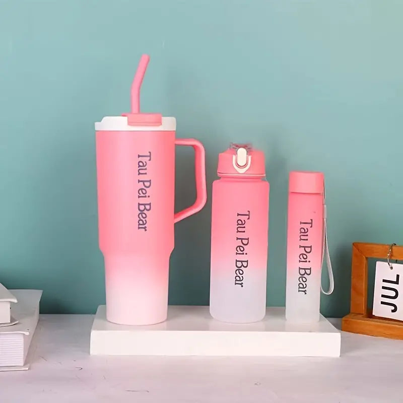3pcs Bottle Set With Straw