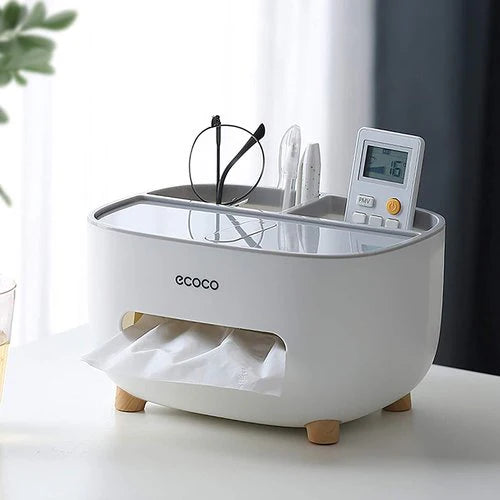 ECOCO Tissue Box Holder with Storage Container