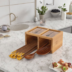 Bamboo Wooden Kitchen Utensil Holder