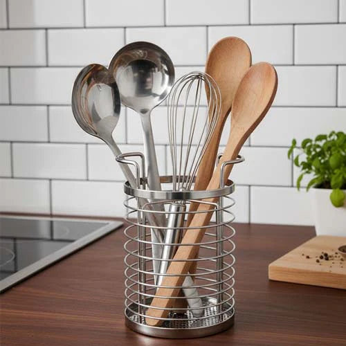 Wall Mounted Stainless Steel Utensil Holder