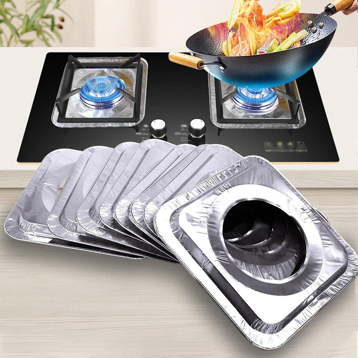 10 pcs Stove Top Aluminum Foil Cover