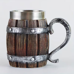 Barrel Shape Stainless Steel Cup Made of Resin Perfect for Cold Drinks