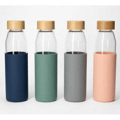 Danny Borosilicate Bottle With Beach Wood Lid 550ml One Piece