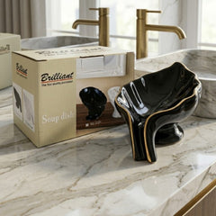 Brilliant Ceramic Leaf Shape Self Draining Soap Dish