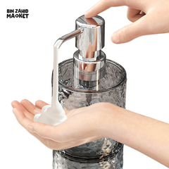 LUXURY TRANSPARENT SOAP DISPENSER BOTTLE – REUSABLE HAND PUMP FOR SHOWER GEL SHAMPOO & LIQUID SOAP