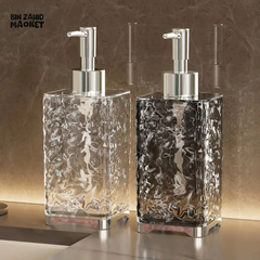 LUXURY TRANSPARENT SOAP DISPENSER BOTTLE – REUSABLE HAND PUMP FOR SHOWER GEL SHAMPOO & LIQUID SOAP